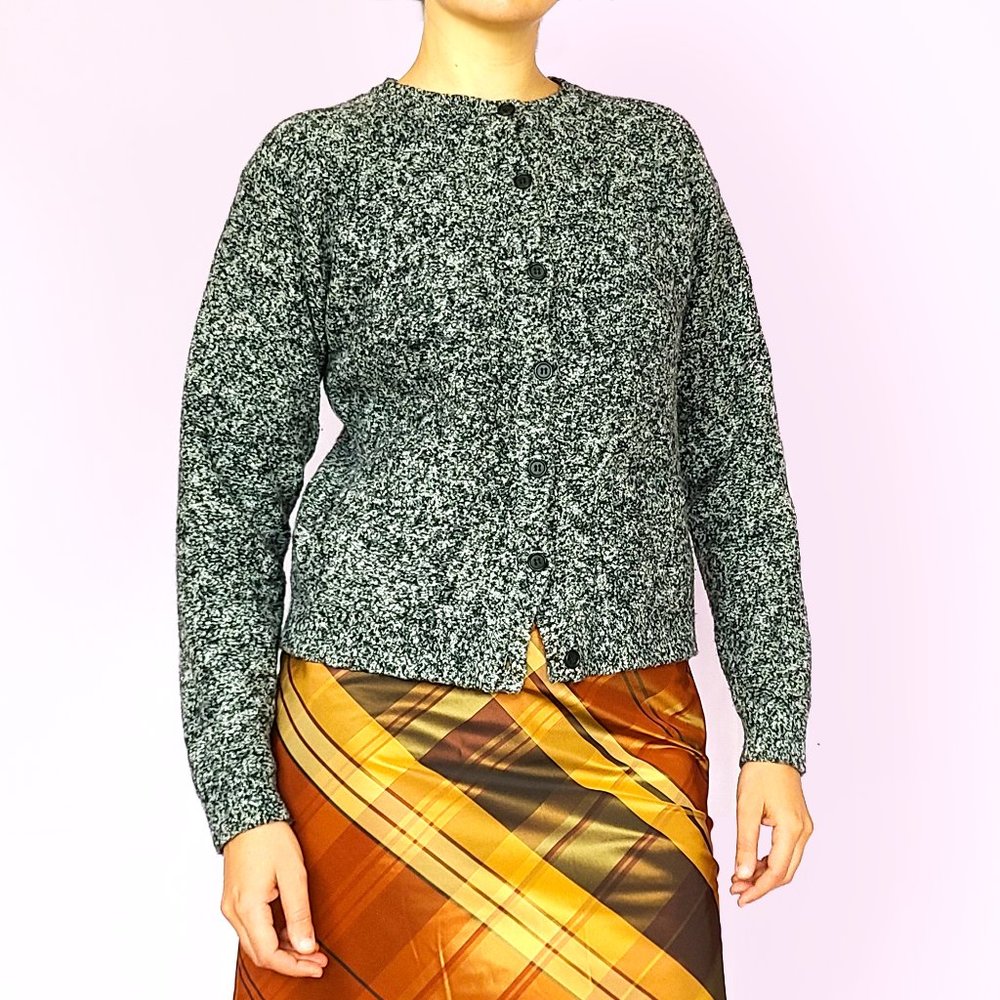 Evan Picone salt and pepper cardigan sweater